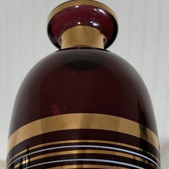 Vintage Bohemian Czech Glass Borske Sklo Amethyst Decanter & 5 Tumbler Glasses - Picture 11 of 15